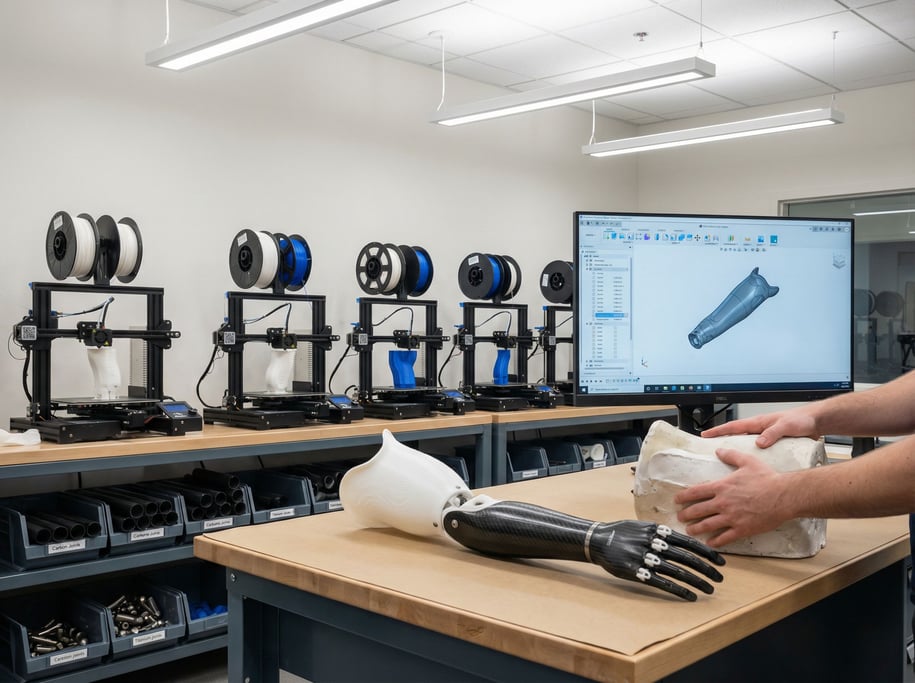 A prosthetics engineer's 3D printing lab