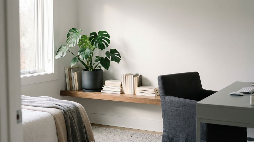 A rooftop workspace setup, laptop on a simple outdoor table, overcast sky, blurred city behind (lolqaak6)