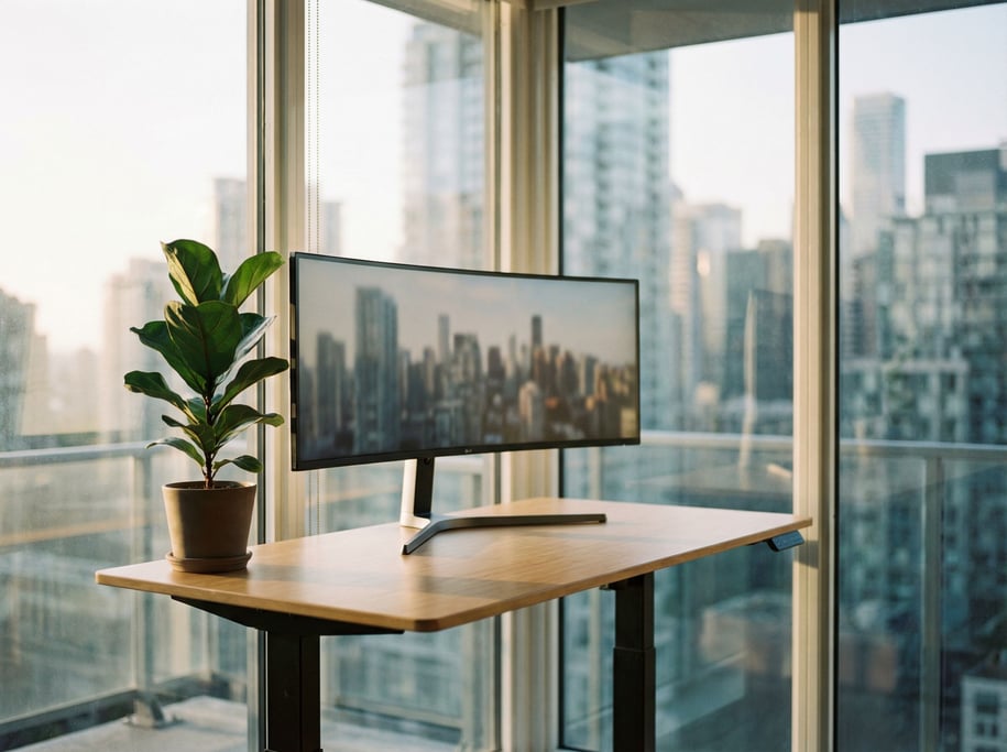 A dark moody workspace with a matte black desk, mechanical keyboard (nxhtaj9i)