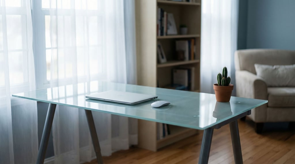A modern kitchen counter repurposed as a workspace, MacBook next to a pour-over coffee setup (herkk5bc)