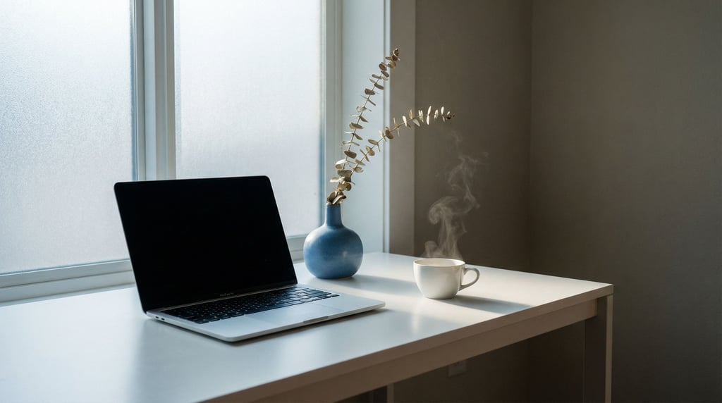 A dark moody workspace with a matte black desk, mechanical keyboard (ctlozkpf)
