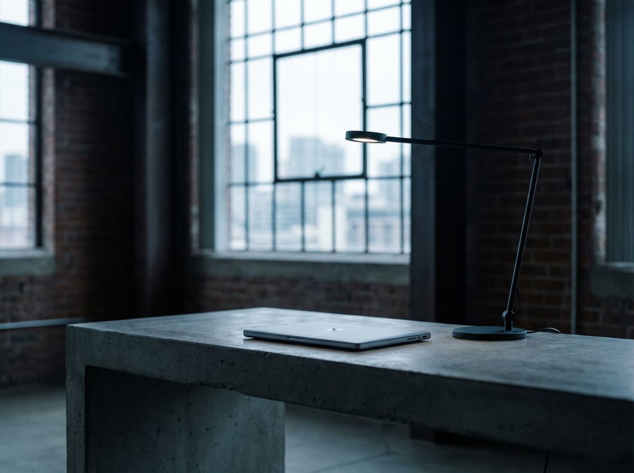 A designer's modern workspace with a tablet and stylus on a light desk (xcknwwaj)