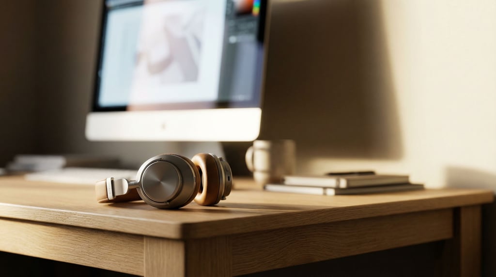 A modern creative studio with a large screen showing design work, clean desk (xbyhns5a)