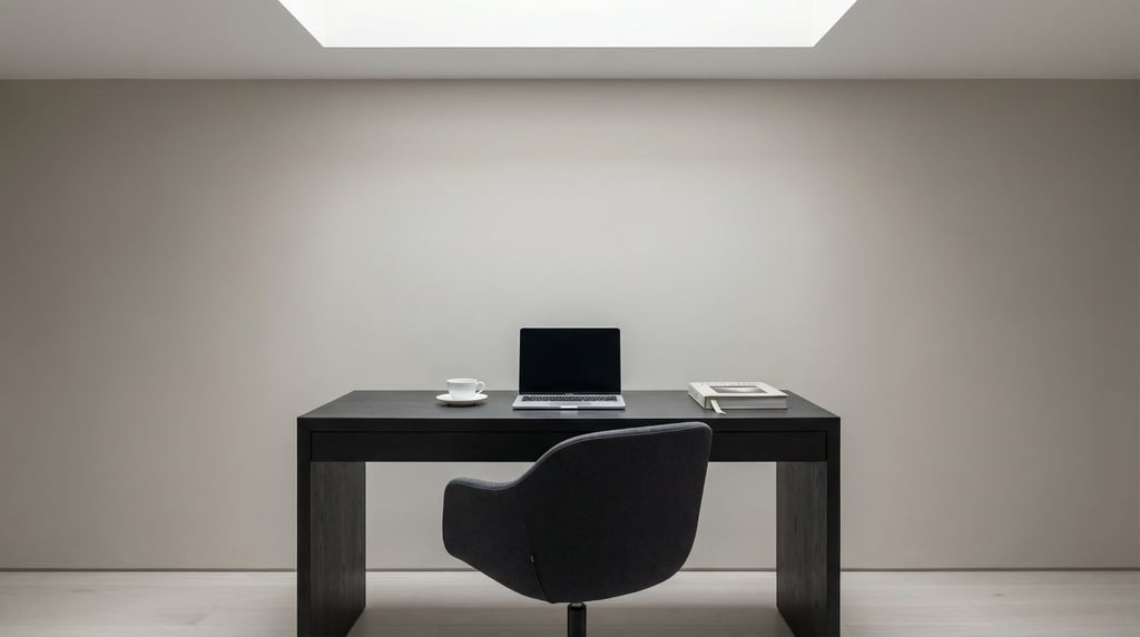 Frontal symmetrical view of a photographer's editing desk