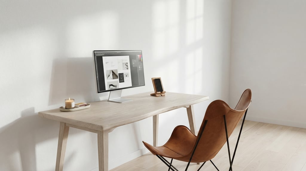 Close three-quarter angle of a modern creative studio