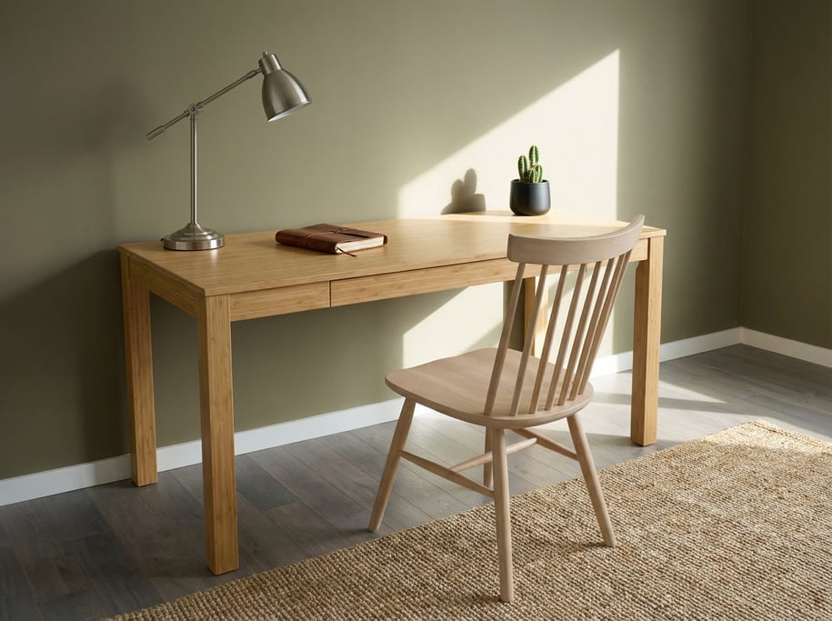 Three-quarter angle view of an architect's workspace