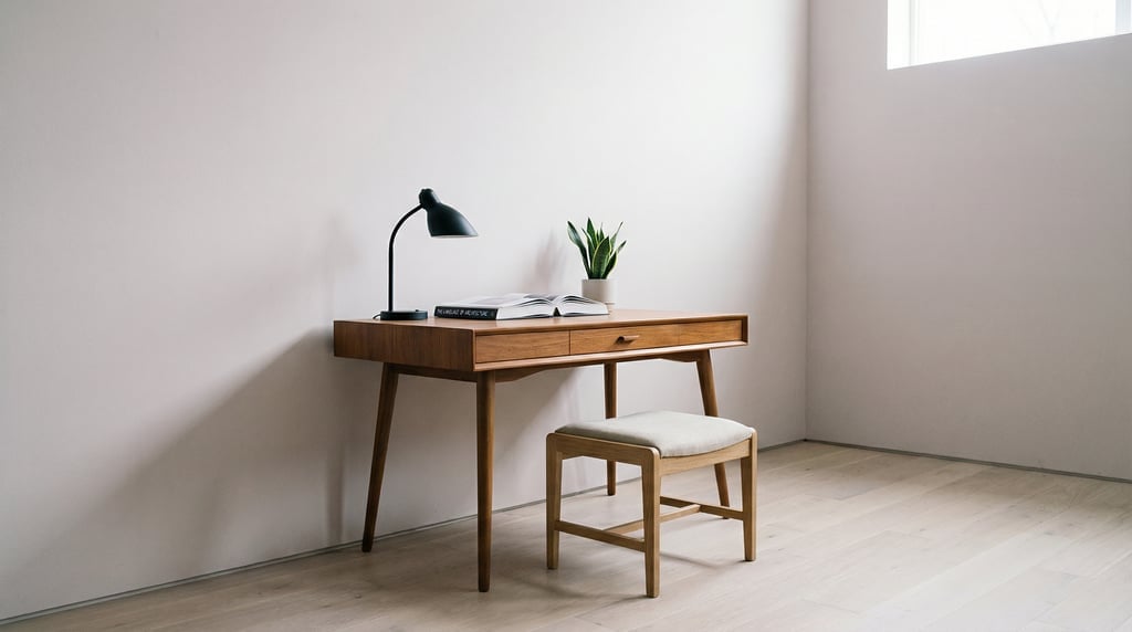 Low-angle photograph looking slightly upward at of a gallery-like workspace with high ceilings