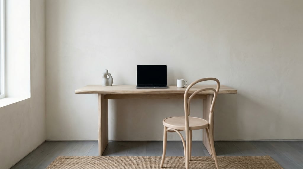Straight-on architectural photograph of a quiet reading and writing nook