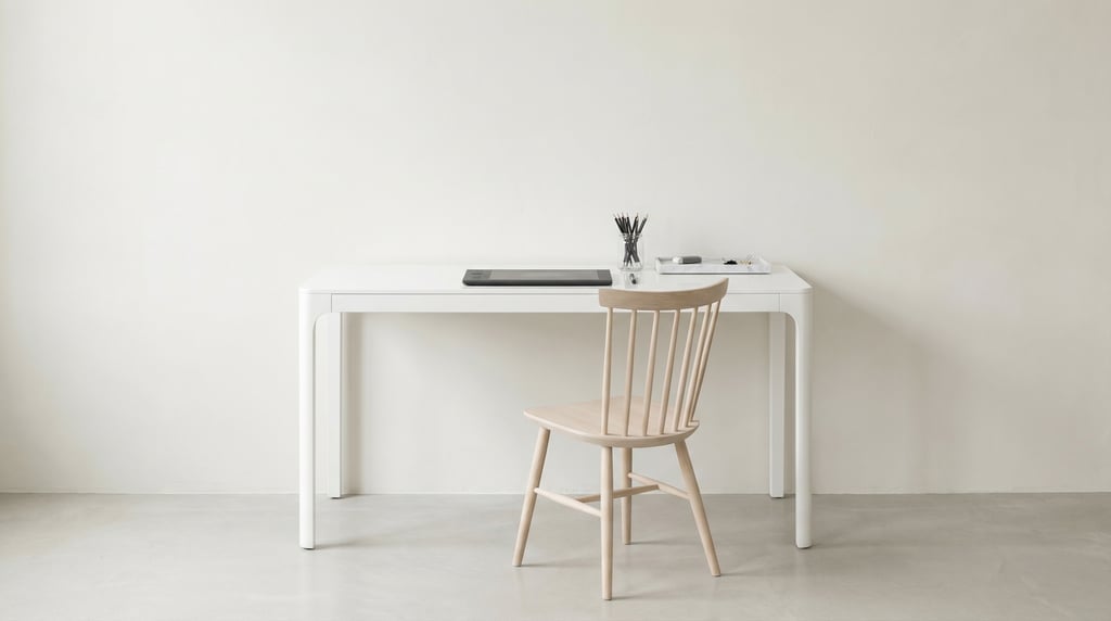 Straight-on architectural photograph of a Nordic atelier