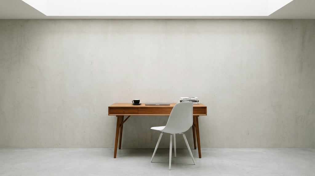 Straight-on architectural photograph of a Nordic atelier