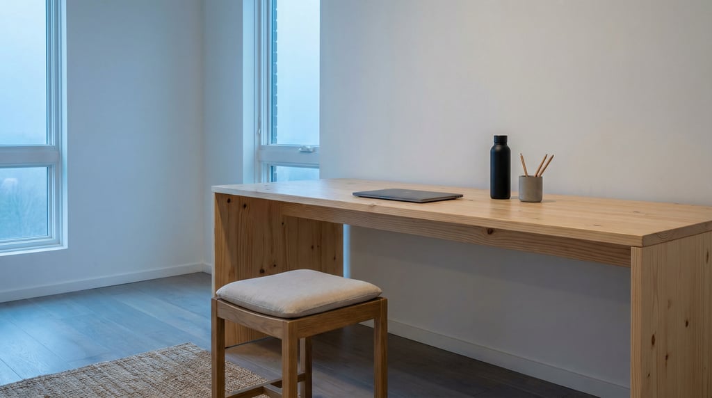 Low-angle photograph looking slightly upward at of a photographer's editing desk