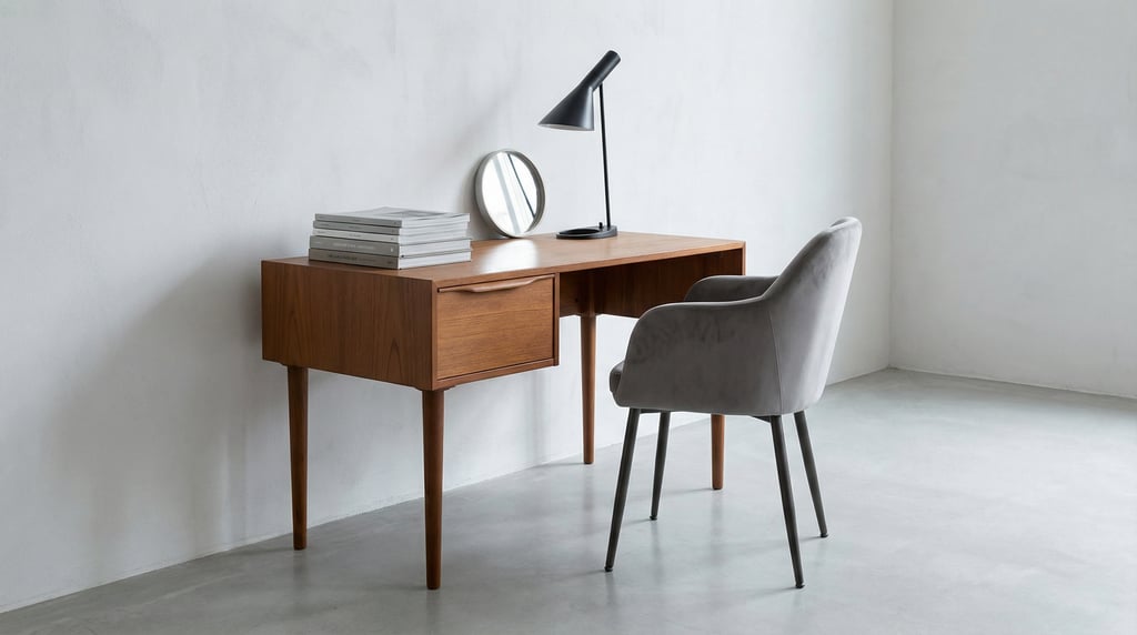 Close three-quarter angle of a minimal illustration studio