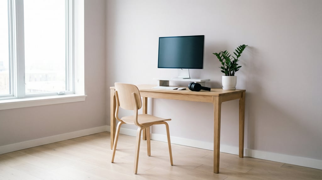 Three-quarter angle view of a contemporary writing room