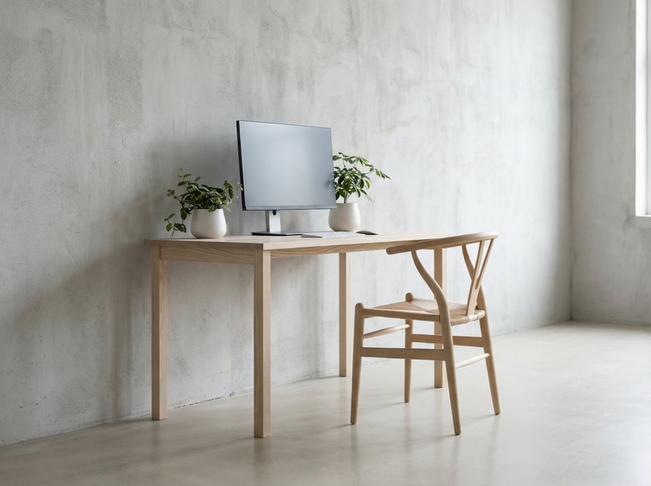 Close three-quarter angle of a photographer's editing desk